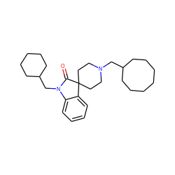 O=C1N(CC2CCCCC2)c2ccccc2C12CCN(CC1CCCCCCC1)CC2 ZINC000028527307