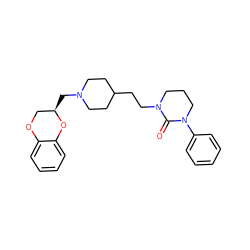 O=C1N(CCC2CCN(C[C@@H]3COc4ccccc4O3)CC2)CCCN1c1ccccc1 ZINC000013813771