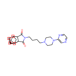 O=C1N(CCCCN2CCN(c3cnccn3)CC2)C(=O)C23[C@H]4C=C[C@@H](C4)C12[C@H]1C=C[C@H]3C1 ZINC000100679039