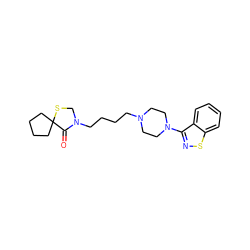 O=C1N(CCCCN2CCN(c3nsc4ccccc34)CC2)CSC12CCCC2 ZINC000012356320