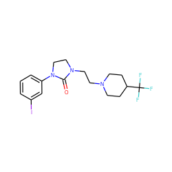 O=C1N(CCN2CCC(C(F)(F)F)CC2)CCN1c1cccc(I)c1 ZINC000043078862