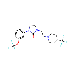 O=C1N(CCN2CCC(C(F)(F)F)CC2)CCN1c1cccc(OC(F)(F)F)c1 ZINC000043019278