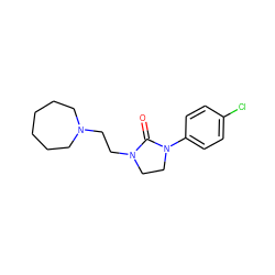 O=C1N(CCN2CCCCCC2)CCN1c1ccc(Cl)cc1 ZINC000049014822