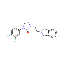 O=C1N(CCN2Cc3ccccc3C2)CCN1c1ccc(F)c(Cl)c1 ZINC000043074790