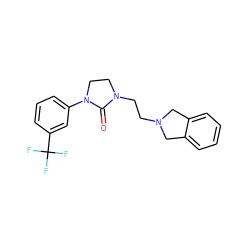 O=C1N(CCN2Cc3ccccc3C2)CCN1c1cccc(C(F)(F)F)c1 ZINC000043120241