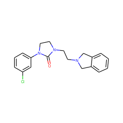 O=C1N(CCN2Cc3ccccc3C2)CCN1c1cccc(Cl)c1 ZINC000043120044