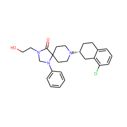 O=C1N(CCO)CN(c2ccccc2)C12CCN([C@@H]1CCc3cccc(Cl)c3C1)CC2 ZINC000013806872