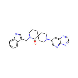 O=C1N(Cc2c[nH]c3ccccc23)CCCC12CCN(c1cnc3nccnc3c1)CC2 ZINC000096173184