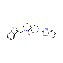 O=C1N(Cc2c[nH]c3ccccc23)CCCC12CCN(c1nc3ccccc3[nH]1)CC2 ZINC000117808730