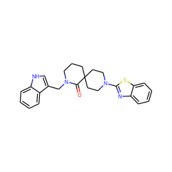 O=C1N(Cc2c[nH]c3ccccc23)CCCC12CCN(c1nc3ccccc3s1)CC2 ZINC000096173089