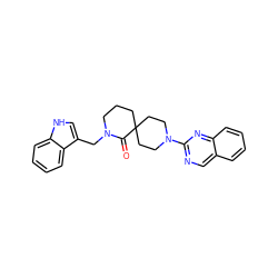 O=C1N(Cc2c[nH]c3ccccc23)CCCC12CCN(c1ncc3ccccc3n1)CC2 ZINC000096173208