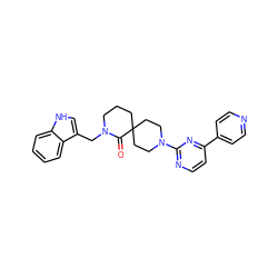 O=C1N(Cc2c[nH]c3ccccc23)CCCC12CCN(c1nccc(-c3ccncc3)n1)CC2 ZINC000096173205