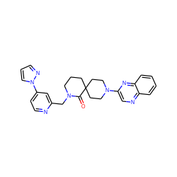 O=C1N(Cc2cc(-n3cccn3)ccn2)CCCC12CCN(c1cnc3ccccc3n1)CC2 ZINC000096173165