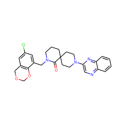 O=C1N(Cc2cc(Cl)cc3c2OCOC3)CCCC12CCN(c1cnc3ccccc3n1)CC2 ZINC000096173125