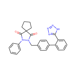 O=C1N(Cc2ccc(-c3ccccc3-c3nnn[nH]3)cc2)N(c2ccccc2)C(=O)C12CCCC2 ZINC000013809143