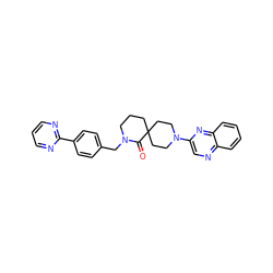 O=C1N(Cc2ccc(-c3ncccn3)cc2)CCCC12CCN(c1cnc3ccccc3n1)CC2 ZINC000096173139