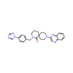 O=C1N(Cc2ccc(-n3cncn3)cc2)CCCC12CCN(c1cnc3ccccc3n1)CC2 ZINC000096173119