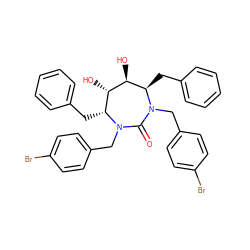 O=C1N(Cc2ccc(Br)cc2)[C@H](Cc2ccccc2)[C@H](O)[C@@H](O)[C@@H](Cc2ccccc2)N1Cc1ccc(Br)cc1 ZINC000026576034