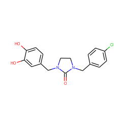 O=C1N(Cc2ccc(Cl)cc2)CCN1Cc1ccc(O)c(O)c1 ZINC000473247533