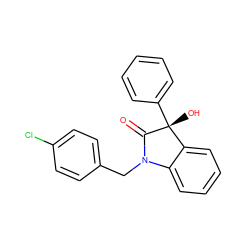 O=C1N(Cc2ccc(Cl)cc2)c2ccccc2[C@@]1(O)c1ccccc1 ZINC000071340421