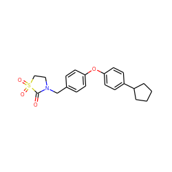 O=C1N(Cc2ccc(Oc3ccc(C4CCCC4)cc3)cc2)CCS1(=O)=O ZINC000012341144