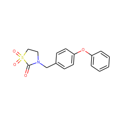 O=C1N(Cc2ccc(Oc3ccccc3)cc2)CCS1(=O)=O ZINC000012341141