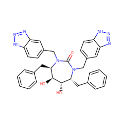 O=C1N(Cc2ccc3[nH]nnc3c2)[C@H](Cc2ccccc2)[C@H](O)[C@@H](O)[C@@H](Cc2ccccc2)N1Cc1ccc2[nH]nnc2c1 ZINC000026731168