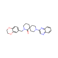 O=C1N(Cc2ccc3c(c2)OCCO3)CCCC12CCN(c1cnc3ccccc3n1)CC2 ZINC000096173063