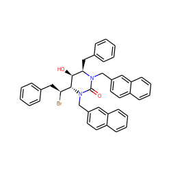 O=C1N(Cc2ccc3ccccc3c2)[C@H]([C@@H](Br)Cc2ccccc2)[C@@H](O)[C@@H](Cc2ccccc2)N1Cc1ccc2ccccc2c1 ZINC000029327081