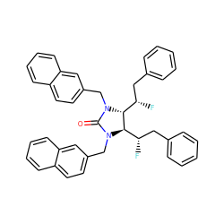 O=C1N(Cc2ccc3ccccc3c2)[C@H]([C@@H](F)Cc2ccccc2)[C@@H]([C@@H](F)Cc2ccccc2)N1Cc1ccc2ccccc2c1 ZINC000003951635