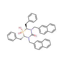 O=C1N(Cc2ccc3ccccc3c2)[C@H](Cc2ccccc2)P(=O)(O)[C@@H](Cc2ccccc2)N1Cc1ccc2ccccc2c1 ZINC000003942962