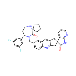 O=C1N(Cc2ccc3nc4c(cc3c2)C[C@@]2(C4)C(=O)Nc3ncccc32)[C@H](c2cc(F)cc(F)c2)CCNC12CCCC2 ZINC000096170603