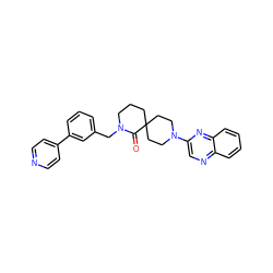 O=C1N(Cc2cccc(-c3ccncc3)c2)CCCC12CCN(c1cnc3ccccc3n1)CC2 ZINC000096173095