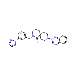 O=C1N(Cc2cccc(-n3cccn3)c2)CCCC12CCN(c1cnc3ccccc3n1)CC2 ZINC000096173097