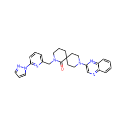 O=C1N(Cc2cccc(-n3cccn3)n2)CCCC12CCN(c1cnc3ccccc3n1)CC2 ZINC000096173121