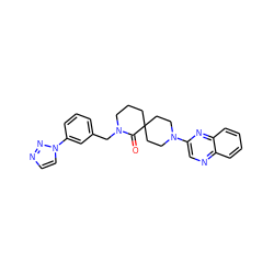 O=C1N(Cc2cccc(-n3ccnn3)c2)CCCC12CCN(c1cnc3ccccc3n1)CC2 ZINC000096173084