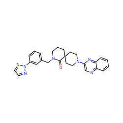 O=C1N(Cc2cccc(-n3nccn3)c2)CCCC12CCN(c1cnc3ccccc3n1)CC2 ZINC000096173218