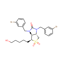 O=C1N(Cc2cccc(Br)c2)[C@@H]2CS(=O)(=O)[C@@H](CCCCCO)[C@H]2N1Cc1cccc(Br)c1 ZINC000028768982