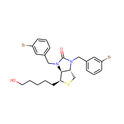 O=C1N(Cc2cccc(Br)c2)[C@@H]2CS[C@@H](CCCCCO)[C@H]2N1Cc1cccc(Br)c1 ZINC000028768584