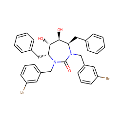 O=C1N(Cc2cccc(Br)c2)[C@H](Cc2ccccc2)[C@H](O)[C@@H](O)[C@@H](Cc2ccccc2)N1Cc1cccc(Br)c1 ZINC000026574605