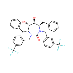 O=C1N(Cc2cccc(C(F)(F)F)c2)[C@H](Cc2ccccc2)[C@H](O)[C@@H](O)[C@@H](Cc2ccccc2)N1Cc1cccc(C(F)(F)F)c1 ZINC000026576005