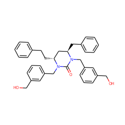 O=C1N(Cc2cccc(CO)c2)[C@H](CCc2ccccc2)C[C@@H](Cc2ccccc2)N1Cc1cccc(CO)c1 ZINC000029313302