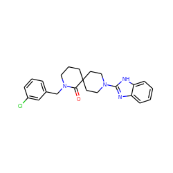 O=C1N(Cc2cccc(Cl)c2)CCCC12CCN(c1nc3ccccc3[nH]1)CC2 ZINC000096173066