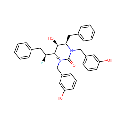 O=C1N(Cc2cccc(O)c2)[C@H]([C@@H](F)Cc2ccccc2)[C@@H](O)[C@@H](Cc2ccccc2)N1Cc1cccc(O)c1 ZINC000014943310