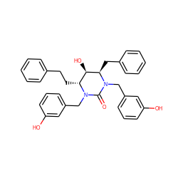 O=C1N(Cc2cccc(O)c2)[C@H](CCc2ccccc2)[C@@H](O)[C@@H](Cc2ccccc2)N1Cc1cccc(O)c1 ZINC000003935483