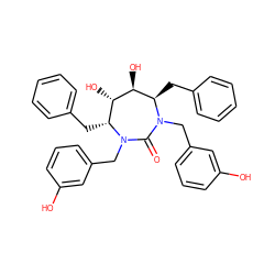 O=C1N(Cc2cccc(O)c2)[C@H](Cc2ccccc2)[C@H](O)[C@@H](O)[C@@H](Cc2ccccc2)N1Cc1cccc(O)c1 ZINC000003932734