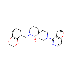 O=C1N(Cc2cccc3c2OCCO3)CCCC12CCN(c1nccc3occc13)CC2 ZINC000096173120