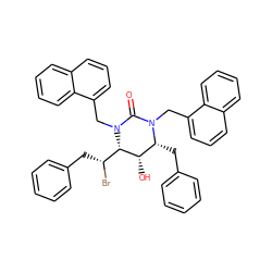 O=C1N(Cc2cccc3ccccc23)[C@H](Cc2ccccc2)[C@H](O)[C@H]([C@H](Br)Cc2ccccc2)N1Cc1cccc2ccccc12 ZINC000098082064