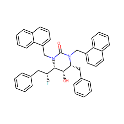 O=C1N(Cc2cccc3ccccc23)[C@H](Cc2ccccc2)[C@H](O)[C@H]([C@H](F)Cc2ccccc2)N1Cc1cccc2ccccc12 ZINC000098084494