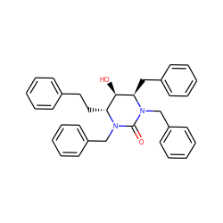 O=C1N(Cc2ccccc2)[C@H](CCc2ccccc2)[C@@H](O)[C@@H](Cc2ccccc2)N1Cc1ccccc1 ZINC000013605821